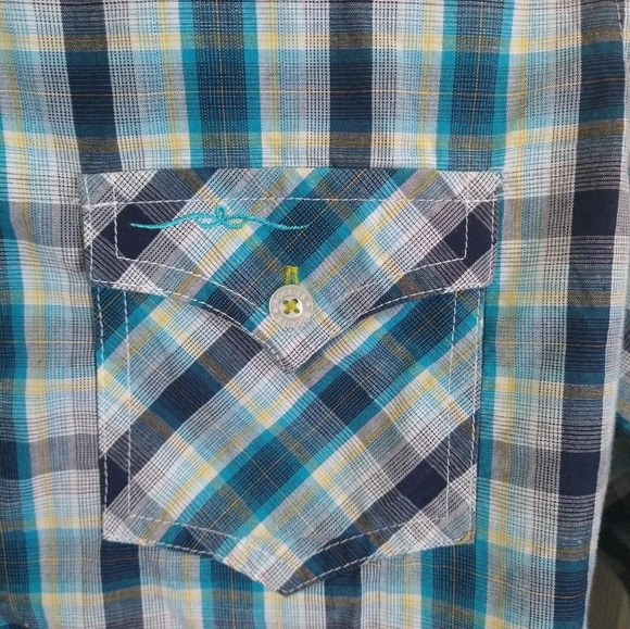 Rockies lightweight western plaid button down shirt top - Picture 4 of 6
